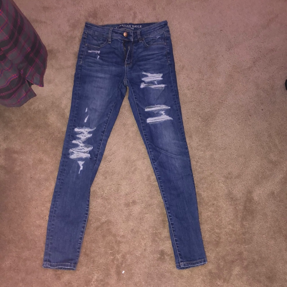 American Eagle Medium Wash Super Skinny Jeans
